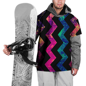 Накидка на куртку 3D с принтом Геометрический паттерн   Neon в Тюмени, 100% полиэстер |  | fashion | geometry | neon | pattern | геометрия | мода | неон | узор