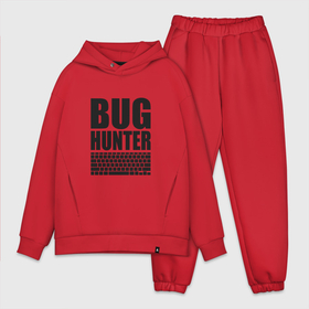 Мужской костюм хлопок OVERSIZE с принтом Bug Хантер ,  |  | bug | hunter | programmer | админ | баг | код | охотник | программист | сисадмин | тестер