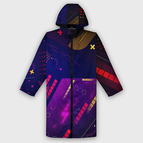 Дождевик унисекс 3D с принтом Cyber neon pattern  Vanguard в городе Новоалтайск,  |  | abstraction | cyber | neon | pattern | vanguard | абстракция | авангард | неон | узор