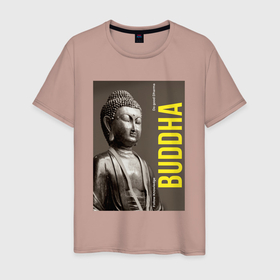 Мужская футболка хлопок с принтом Будда в состоянии самадхи в Курске, 100% хлопок | прямой крой, круглый вырез горловины, длина до линии бедер, слегка спущенное плечо. | Тематика изображения на принте: будда | буддизм | йога | мантра | медитация | мир | мудрость | покой | просветление | релакс | самадхи | саморазвитие | спокойствие | умиротворение
