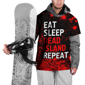 Накидка на куртку 3D с принтом Eat Sleep Dead Island Repeat | Краска в Кировске, 100% полиэстер |  | Тематика изображения на принте: dead | eat sleep dead island repeat | island | logo | айленд | дед | игра | игры | краска | краски | лого | логотип | символ