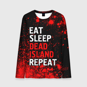Мужской лонгслив 3D с принтом Eat Sleep Dead Island Repeat | Краска в Кировске, 100% полиэстер | длинные рукава, круглый вырез горловины, полуприлегающий силуэт | Тематика изображения на принте: dead | eat sleep dead island repeat | island | logo | айленд | дед | игра | игры | краска | краски | лого | логотип | символ