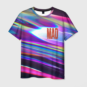 Мужская футболка 3D с принтом Neon pattern   Mad в Кировске, 100% полиэфир | прямой крой, круглый вырез горловины, длина до линии бедер | Тематика изображения на принте: color | fashion | mad | neon | pattern | мода | надпись | неон | паттерн | цвет