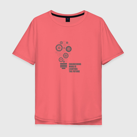 Мужская футболка хлопок Oversize с принтом Светлый инженер в Санкт-Петербурге, 100% хлопок | свободный крой, круглый ворот, “спинка” длиннее передней части | engineer | инженер | инженер конструктор | проектировщик | разработчик