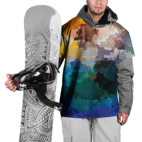 Накидка на куртку 3D с принтом Осенний мозаичный узор в Кировске, 100% полиэстер |  | абстрактный | камуфляж | милитари | модный | мозаика | разноцветный | современный