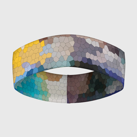 Повязка на голову 3D с принтом Осенний мозаичный узор в Петрозаводске,  |  | абстрактный | камуфляж | милитари | модный | мозаика | разноцветный | современный