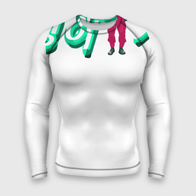 Мужской рашгард 3D с принтом Розовый кальмар ,  |  | Тематика изображения на принте: дизайн | игра в кальмара | корея | неон | одежда | свитшоты | сериал | футболки