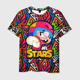 Мужская футболка 3D с принтом Бонни Bonny значок Brawl Stars в Новосибирске, 100% полиэфир | прямой крой, круглый вырез горловины, длина до линии бедер | boni | bonnie | brawl | brawl stars | brawlstars | brawl_stars | бони | бонни | бравлстарс