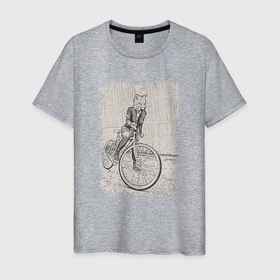 Мужская футболка хлопок с принтом Лиса байк панк в Курске, 100% хлопок | прямой крой, круглый вырез горловины, длина до линии бедер, слегка спущенное плечо. | Тематика изображения на принте: 