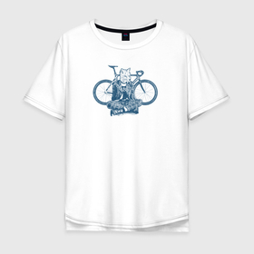 Мужская футболка хлопок Oversize с принтом Лисичка Байк Панк в Белгороде, 100% хлопок | свободный крой, круглый ворот, “спинка” длиннее передней части | bike | mtb | punk | анархия | байк | байкер | вело | велосипед | гонщик | город | катание | лето | лиса | лисичка | мтб | панк | райдер | спорт | улица | уличный | фикс
