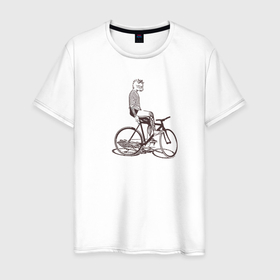Мужская футболка хлопок с принтом Байк Панк Кошка в Кировске, 100% хлопок | прямой крой, круглый вырез горловины, длина до линии бедер, слегка спущенное плечо. | Тематика изображения на принте: bike | mtb | punk | анархия | байк | байкер | вело | велосипед | гонщик | город | катание | кот | котик | котики | кошка | кошки | лето | мтб | панк | райдер | спорт | улица | уличный | фикс