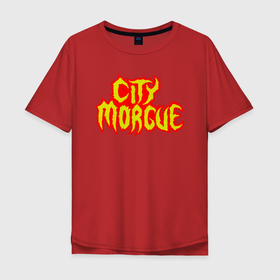 Мужская футболка хлопок Oversize с принтом ZillaKami x SosMula City Morgue   Logo , 100% хлопок | свободный крой, круглый ворот, “спинка” длиннее передней части | city | citymorgue | morgue | sos mula | sosmula | zilla kami | zillakami