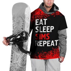 Накидка на куртку 3D с принтом Eat Sleep Sims Repeat | Краска в Кировске, 100% полиэстер |  | eat sleep sims repeat | logo | sims | the | игра | игры | краска | лого | логотип | символ | симс | спрей