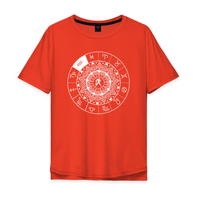 Мужская футболка хлопок Oversize с принтом Зодиакальный круг   Водолей в Тюмени, 100% хлопок | свободный крой, круглый ворот, “спинка” длиннее передней части | aquarius | horoscope | астрология | водолей | гороскоп | зведы | знак зодиака | символ