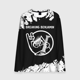 Мужской лонгслив 3D с принтом Breaking Benjamin + КОТ + Брызги в Курске, 100% полиэстер | длинные рукава, круглый вырез горловины, полуприлегающий силуэт | band | benjamin | breaking | breaking benjamin | metal | paint | rock | бенджамин | брейкин | брызги | группа | кот | краска | рок