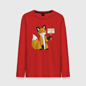 Мужской лонгслив хлопок с принтом I am a stupid fox в Санкт-Петербурге, 100% хлопок |  | a | am | fox | i | stupid | алиса | глупая | лиса | лисица | рыжая | фыр | фыр фыр | я