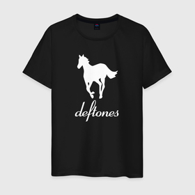Мужская футболка хлопок с принтом deftones лошадь в Новосибирске, 100% хлопок | прямой крой, круглый вырез горловины, длина до линии бедер, слегка спущенное плечо. | deftones | hard rock | hip hop | lyrics | metal | music | pop | rock | warner records | рок