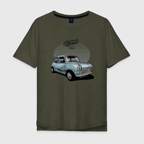 Мужская футболка хлопок Oversize с принтом Автомобиль  классика в Белгороде, 100% хлопок | свободный крой, круглый ворот, “спинка” длиннее передней части | авто | автоклассика | классика | ретро | ретро авто | старая машина | старое авто | старый автомобиль