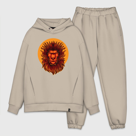 Мужской костюм хлопок OVERSIZE с принтом Солнечный  лев в Белгороде,  |  | король лев | лев | львенок | львица | солнечный | солнце