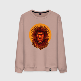 Мужской свитшот хлопок с принтом Солнечный  лев в Санкт-Петербурге, 100% хлопок |  | король лев | лев | львенок | львица | солнечный | солнце