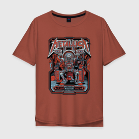 Мужская футболка хлопок Oversize с принтом Metallica   St. Louis   Missouri   Playbill   2017 , 100% хлопок | свободный крой, круглый ворот, “спинка” длиннее передней части | Тематика изображения на принте: metallica | missouri | music | playbill | robot | scales | thrash metal | usa | афиша | весы | металлика | миссури | музыка | робот | сша | трэш метал