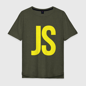 Мужская футболка хлопок Oversize с принтом Язык программирования JavaScript в Петрозаводске, 100% хлопок | свободный крой, круглый ворот, “спинка” длиннее передней части | Тематика изображения на принте: code | javascript | js | language | programmer | программирование