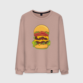 Мужской свитшот хлопок с принтом Самый вкусный гамбургер в Санкт-Петербурге, 100% хлопок |  | hamburger | бургер | бутерброд | гамбургер | еда | мак | сендвич
