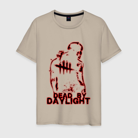 Мужская футболка хлопок с принтом Dead by Daylight dbd , 100% хлопок | прямой крой, круглый вырез горловины, длина до линии бедер, слегка спущенное плечо. | ayrun | dbd | dead by daylight | dead by daylight gameplay | gameplay | no0b3 | otzdarva