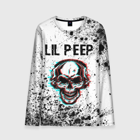 Мужской лонгслив 3D с принтом Lil Peep   ЧЕРЕП   Краска в Петрозаводске, 100% полиэстер | длинные рукава, круглый вырез горловины, полуприлегающий силуэт | lil | lil peep | music | peep | rap | краска | краски | лил | музыка | пип | рэп | рэпер | рэперы | рэпперы | хип | хип хоп | хоп | череп