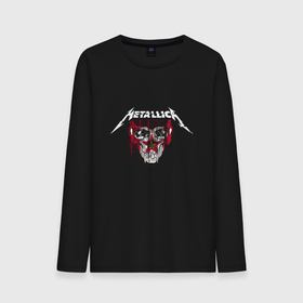 Мужской лонгслив хлопок с принтом Metallica   Skull  Star в Белгороде, 100% хлопок |  | blood | fangs | group | jaw | metallica | music | skull | star | teeth | thrash metal | группа | звезда | зубы | клыки | кровь | металлика | музыка | пасть | трэш метал | череп
