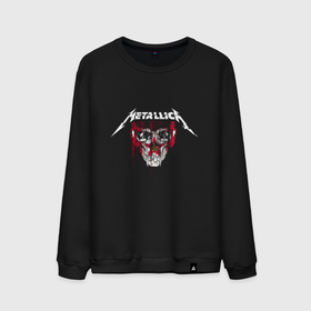Мужской свитшот хлопок с принтом Metallica   Skull  Star в Санкт-Петербурге, 100% хлопок |  | blood | fangs | group | jaw | metallica | music | skull | star | teeth | thrash metal | группа | звезда | зубы | клыки | кровь | металлика | музыка | пасть | трэш метал | череп