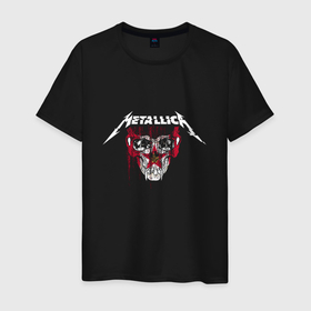 Мужская футболка хлопок с принтом Metallica   Skull  Star в Санкт-Петербурге, 100% хлопок | прямой крой, круглый вырез горловины, длина до линии бедер, слегка спущенное плечо. | blood | fangs | group | jaw | metallica | music | skull | star | teeth | thrash metal | группа | звезда | зубы | клыки | кровь | металлика | музыка | пасть | трэш метал | череп