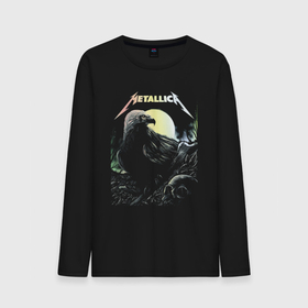 Мужской лонгслив хлопок с принтом Metallica   Raven  Skull , 100% хлопок |  | group | metallica | music | raven | skull | thrash metal | ворон | группа | металлика | музыка | трэш метал | череп