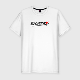 Мужская футболка хлопок Slim с принтом Mark 2 Tourer в Петрозаводске, 92% хлопок, 8% лайкра | приталенный силуэт, круглый вырез ворота, длина до линии бедра, короткий рукав | chaser | jdm | mark | tourer | авто | японский