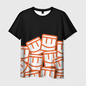 Мужская футболка 3D с принтом Куча смайликов из REC ROOM в Белгороде, 100% полиэфир | прямой крой, круглый вырез горловины, длина до линии бедер | game | rec room | vr | vr game | виар | виртуальная реальность | игры виар | рек рум | рекрум | смайлик