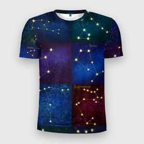 Мужская футболка 3D спортивная с принтом Созвездия Северного полушария летом в Тюмени, 100% полиэстер с улучшенными характеристиками | приталенный силуэт, круглая горловина, широкие плечи, сужается к линии бедра | constellations | galaxy | stars | вселенная | звезды | небо | ночное | полушарие | северное | созвездия