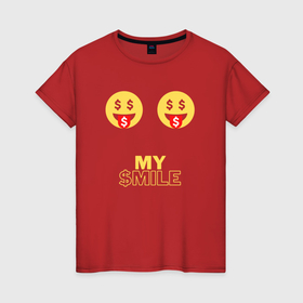 Женская футболка хлопок с принтом Мои смайлики в Новосибирске, 100% хлопок | прямой крой, круглый вырез горловины, длина до линии бедер, слегка спущенное плечо | smile | баксы | грудь | девушкам | деньги | доллар | любовь | мани | прайс | прикол | смайл | смайлик | улыбка | хохма | цена | юмор
