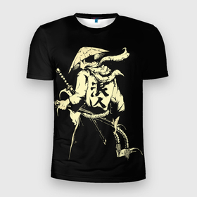 Мужская футболка 3D Slim с принтом Ниндзя воин в Петрозаводске, 100% полиэстер с улучшенными характеристиками | приталенный силуэт, круглая горловина, широкие плечи, сужается к линии бедра | Тематика изображения на принте: nindzia | воин | ниндзюцу | ниндзя | япония