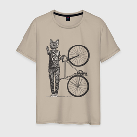 Мужская футболка хлопок с принтом Супер котик в Кировске, 100% хлопок | прямой крой, круглый вырез горловины, длина до линии бедер, слегка спущенное плечо. | 