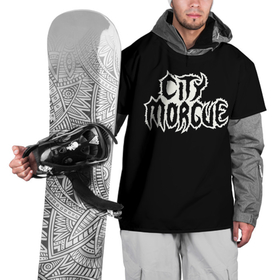 Накидка на куртку 3D с принтом City Morgue Logo в Кировске, 100% полиэстер |  | Тематика изображения на принте: city | citymorgue | morgue | sos mula | sosmula | zilla kami | zillakami