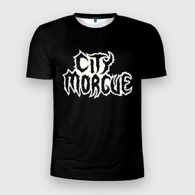 Мужская футболка 3D Slim с принтом City Morgue Logo в Новосибирске, 100% полиэстер с улучшенными характеристиками | приталенный силуэт, круглая горловина, широкие плечи, сужается к линии бедра | city | citymorgue | morgue | sos mula | sosmula | zilla kami | zillakami