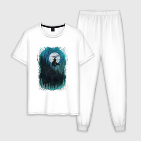 Мужская пижама хлопок с принтом Snowboard method grab в Белгороде, 100% хлопок | брюки и футболка прямого кроя, без карманов, на брюках мягкая резинка на поясе и по низу штанин
 | 