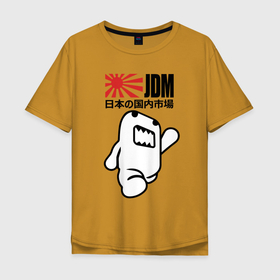 Мужская футболка хлопок Oversize с принтом JDM   Japan в Белгороде, 100% хлопок | свободный крой, круглый ворот, “спинка” длиннее передней части | autotuning | eyes | fangs | japan | jaw | jdm | style | sun | автотюнинг | глаза | клыки | пасть | солнце | стиль | япония
