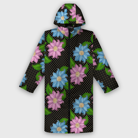 Дождевик унисекс 3D с принтом FLOWERS BLACK в городе Новоалтайск,  |  | abstract | flowers | абстракция | геометрия | линии | паттерн | текстура | узор | узоры | цветочки | цветы
