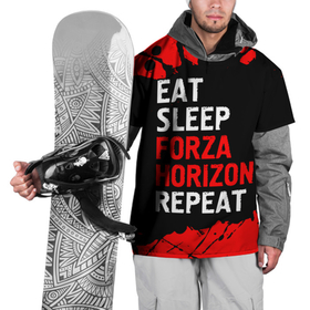 Накидка на куртку 3D с принтом Eat Sleep Forza Horizon Repeat | Краска в Кировске, 100% полиэстер |  | eat sleep forza horizon repeat | forza | horizon | logo | paint | брызги | игра | игры | краска | лого | логотип | символ | форза | хорайзон