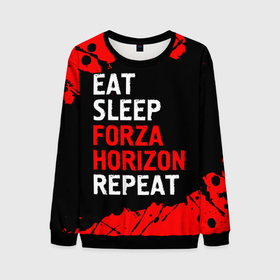 Мужской свитшот 3D с принтом Eat Sleep Forza Horizon Repeat | Краска в Тюмени, 100% полиэстер с мягким внутренним слоем | круглый вырез горловины, мягкая резинка на манжетах и поясе, свободная посадка по фигуре | eat sleep forza horizon repeat | forza | horizon | logo | paint | брызги | игра | игры | краска | лого | логотип | символ | форза | хорайзон