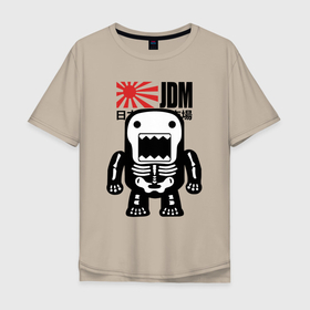 Мужская футболка хлопок Oversize с принтом JDM   Japan   Monster в Тюмени, 100% хлопок | свободный крой, круглый ворот, “спинка” длиннее передней части | Тематика изображения на принте: fangs | japan | jaw | jdm | monster | style | клыки | монстр | пасть | стиль | япония