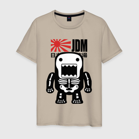 Мужская футболка хлопок с принтом JDM   Japan   Monster в Кировске, 100% хлопок | прямой крой, круглый вырез горловины, длина до линии бедер, слегка спущенное плечо. | fangs | japan | jaw | jdm | monster | style | клыки | монстр | пасть | стиль | япония