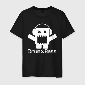Мужская футболка хлопок с принтом Drum  Bass Black edition , 100% хлопок | прямой крой, круглый вырез горловины, длина до линии бедер, слегка спущенное плечо. | dnb | jungle | mix