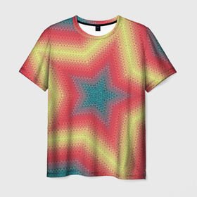 Мужская футболка 3D с принтом Звездный современный узор в Курске, 100% полиэфир | прямой крой, круглый вырез горловины, длина до линии бедер | абстрактный | звезда | креативный | модный | молодежный | патриотический | ретро | современный